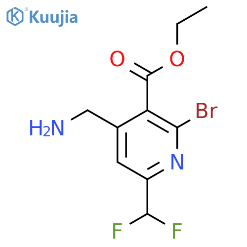 Ethyl 4-(aminomethyl)-2-bromo-6-(difluoromethyl)pyridine-3-carboxylate structure