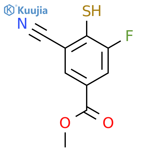 Methyl 3-cyano-5-fluoro-4-mercaptobenzoate structure