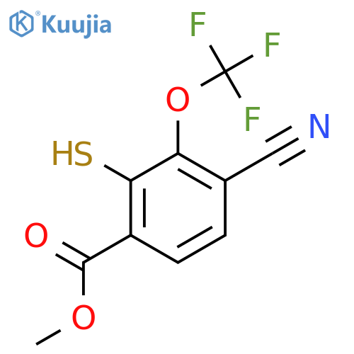 Methyl 4-cyano-2-mercapto-3-(trifluoromethoxy)benzoate structure