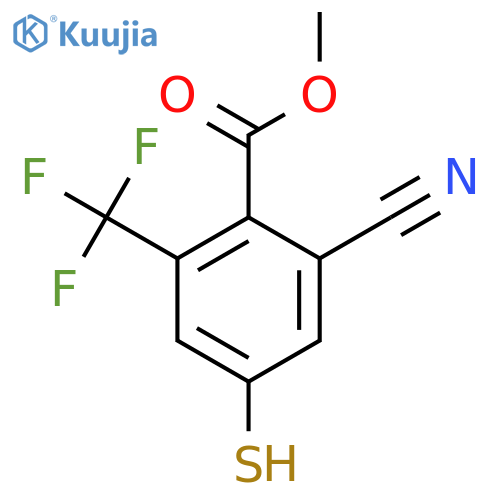 Methyl 2-cyano-4-mercapto-6-(trifluoromethyl)benzoate structure