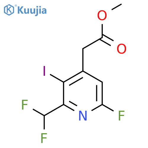 Methyl 2-(difluoromethyl)-6-fluoro-3-iodopyridine-4-acetate structure