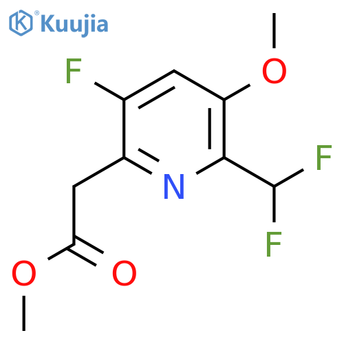 Methyl 2-(difluoromethyl)-5-fluoro-3-methoxypyridine-6-acetate structure