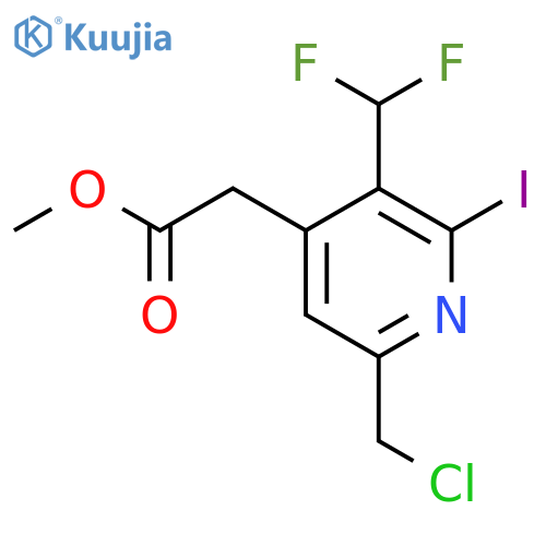 Methyl 6-(chloromethyl)-3-(difluoromethyl)-2-iodopyridine-4-acetate structure