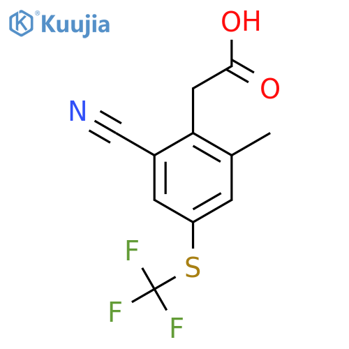 2-Cyano-6-methyl-4-(trifluoromethylthio)phenylacetic acid structure