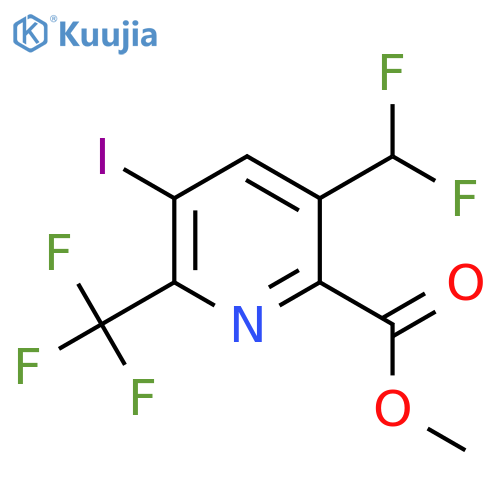 Methyl 3-(difluoromethyl)-5-iodo-6-(trifluoromethyl)pyridine-2-carboxylate structure