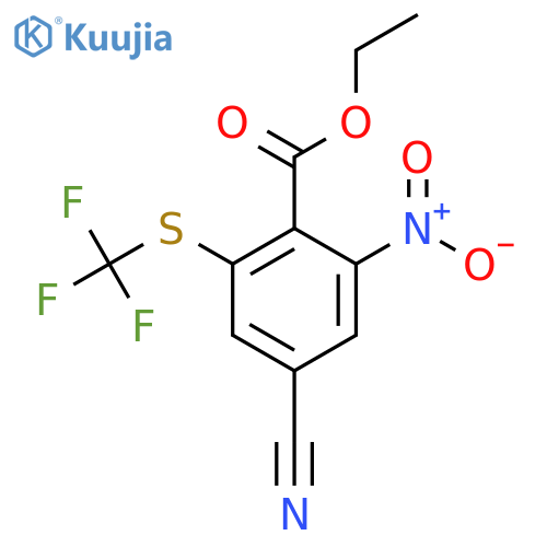 Ethyl 4-cyano-2-nitro-6-(trifluoromethylthio)benzoate structure