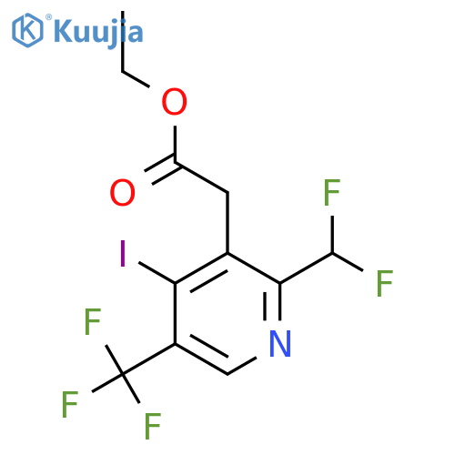 Ethyl 2-(difluoromethyl)-4-iodo-5-(trifluoromethyl)pyridine-3-acetate structure