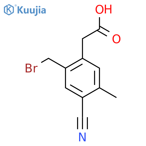 2-Bromomethyl-4-cyano-5-methylphenylacetic acid structure