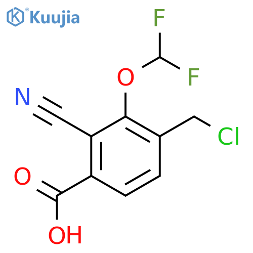 4-Chloromethyl-2-cyano-3-(difluoromethoxy)benzoic acid structure