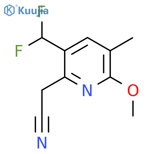 5-(Difluoromethyl)-2-methoxy-3-methylpyridine-6-acetonitrile structure