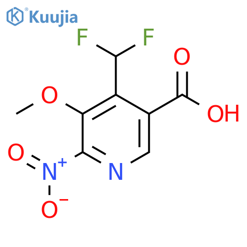 4-(Difluoromethyl)-3-methoxy-2-nitropyridine-5-carboxylic acid structure