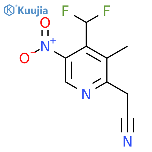4-(Difluoromethyl)-3-methyl-5-nitropyridine-2-acetonitrile structure