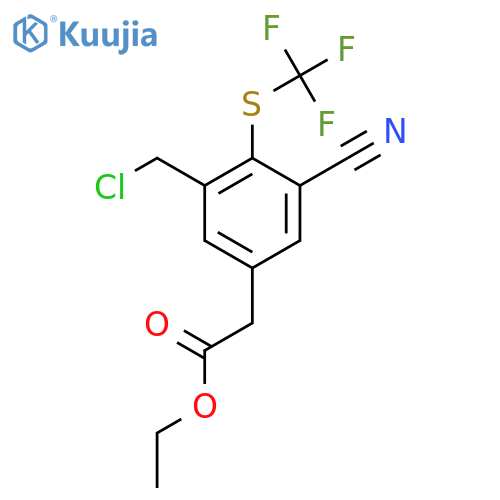 Ethyl 3-chloromethyl-5-cyano-4-(trifluoromethylthio)phenylacetate structure