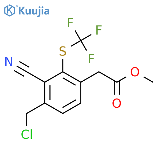 Methyl 4-chloromethyl-3-cyano-2-(trifluoromethylthio)phenylacetate structure