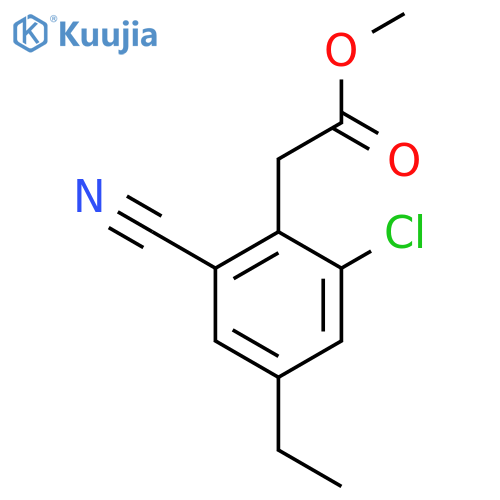 Methyl 2-chloro-6-cyano-4-ethylphenylacetate structure