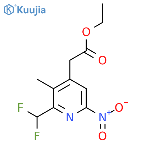 Ethyl 2-(difluoromethyl)-3-methyl-6-nitropyridine-4-acetate structure