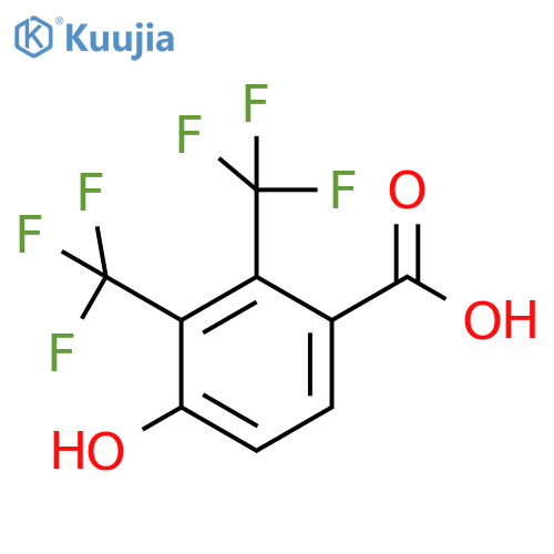 2,3-Bis(trifluoromethyl)-4-hydroxybenzoic acid structure