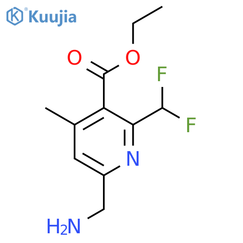 Ethyl 6-(aminomethyl)-2-(difluoromethyl)-4-methylpyridine-3-carboxylate structure