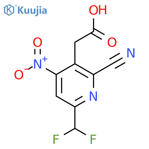 2-Cyano-6-(difluoromethyl)-4-nitropyridine-3-acetic acid structure