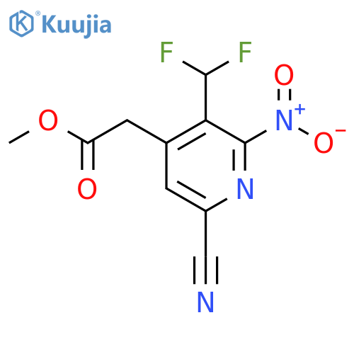 Methyl 6-cyano-3-(difluoromethyl)-2-nitropyridine-4-acetate structure