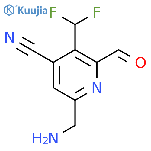 6-(Aminomethyl)-4-cyano-3-(difluoromethyl)pyridine-2-carboxaldehyde structure