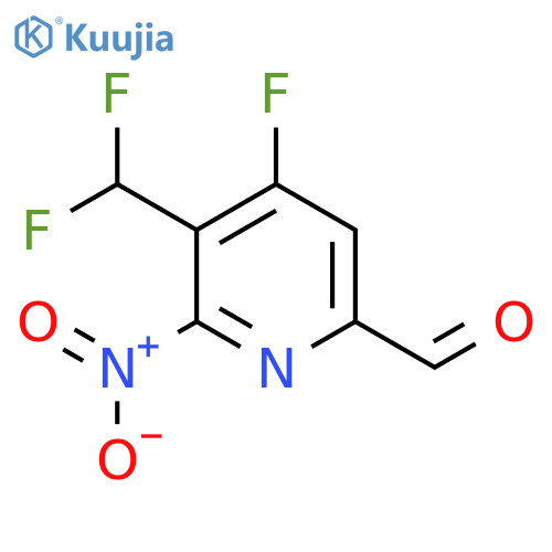 3-(Difluoromethyl)-4-fluoro-2-nitropyridine-6-carboxaldehyde structure