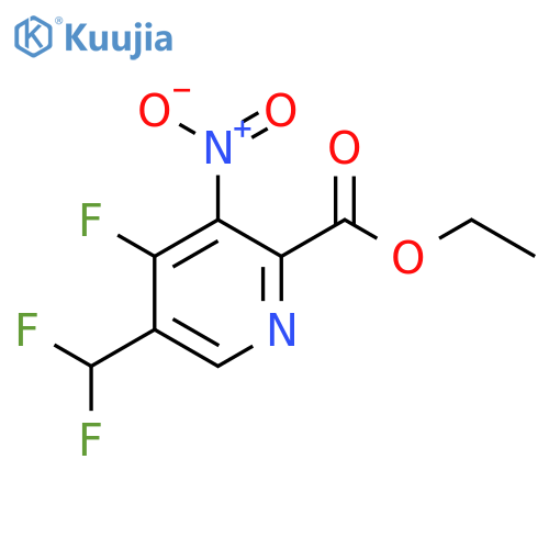 Ethyl 5-(difluoromethyl)-4-fluoro-3-nitropyridine-2-carboxylate structure