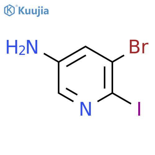 5-Bromo-6-iodo-pyridin-3-ylamine structure