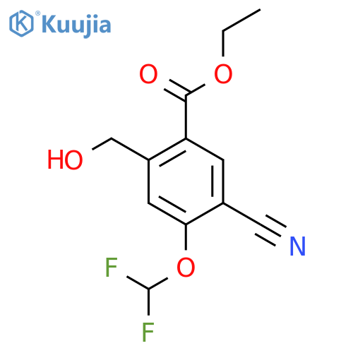 Ethyl 5-cyano-4-difluoromethoxy-2-(hydroxymethyl)benzoate structure