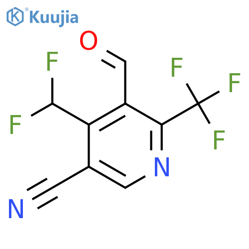 5-Cyano-4-(difluoromethyl)-2-(trifluoromethyl)pyridine-3-carboxaldehyde structure