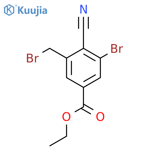 Ethyl 3-bromo-5-bromomethyl-4-cyanobenzoate structure