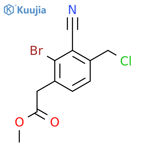 Methyl 2-bromo-4-chloromethyl-3-cyanophenylacetate structure