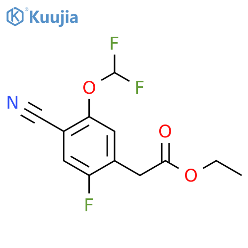 Ethyl 4-cyano-5-difluoromethoxy-2-fluorophenylacetate structure