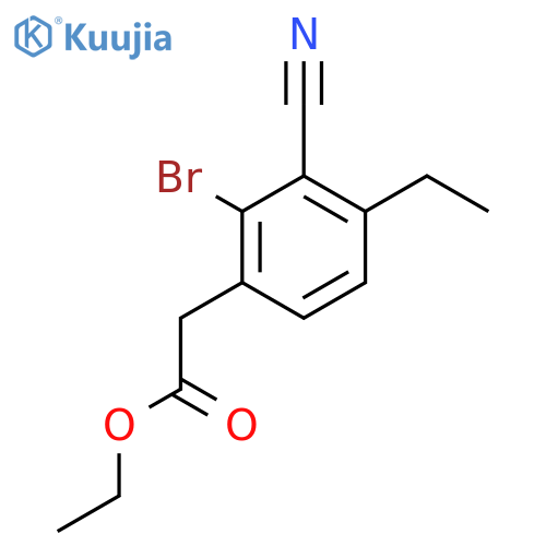 Ethyl 2-bromo-3-cyano-4-ethylphenylacetate structure