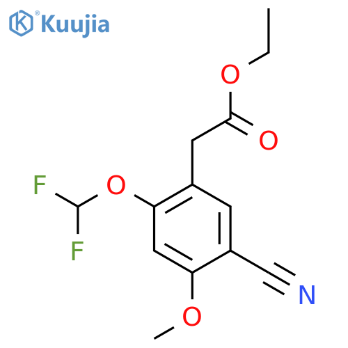 Ethyl 5-cyano-2-difluoromethoxy-4-methoxyphenylacetate structure