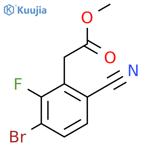 Methyl 3-bromo-6-cyano-2-fluorophenylacetate structure
