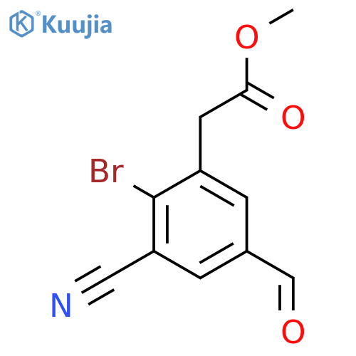 Methyl 2-bromo-3-cyano-5-formylphenylacetate structure