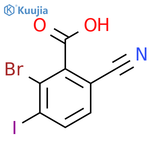 2-Bromo-6-cyano-3-iodobenzoic acid structure