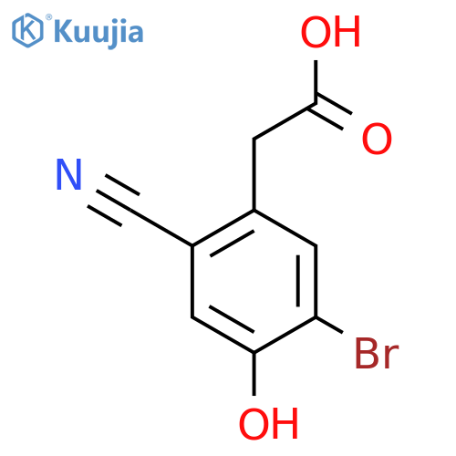 5-Bromo-2-cyano-4-hydroxyphenylacetic acid structure