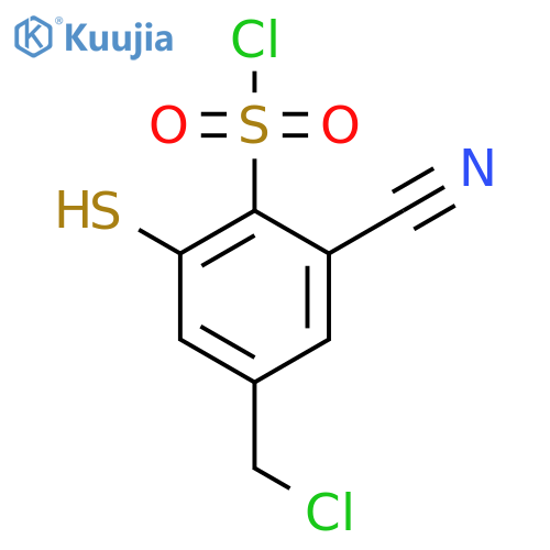 4-Chloromethyl-2-cyano-6-mercaptobenzenesulfonyl chloride structure