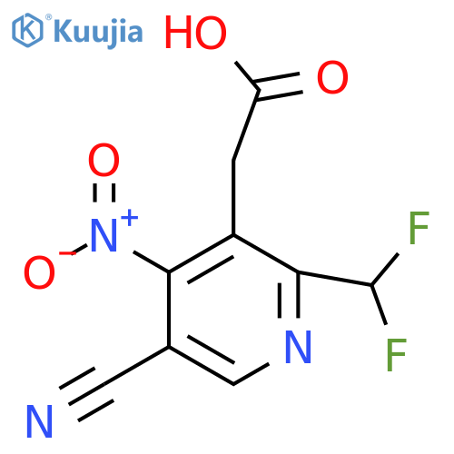5-Cyano-2-(difluoromethyl)-4-nitropyridine-3-acetic acid structure
