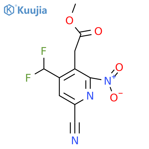 Methyl 6-cyano-4-(difluoromethyl)-2-nitropyridine-3-acetate structure
