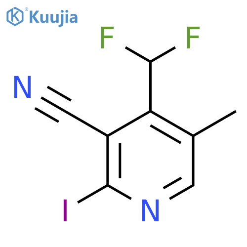 3-Cyano-4-(difluoromethyl)-2-iodo-5-methylpyridine structure