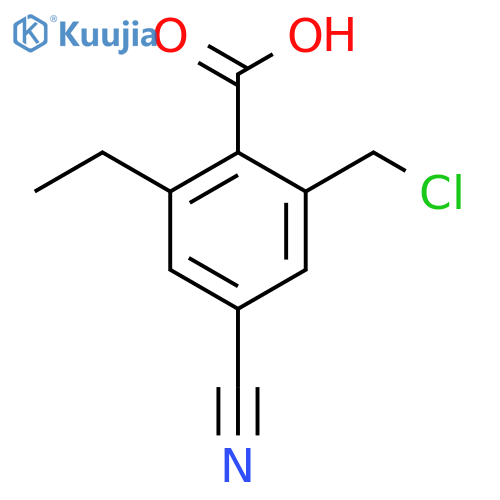 2-Chloromethyl-4-cyano-6-ethylbenzoic acid structure