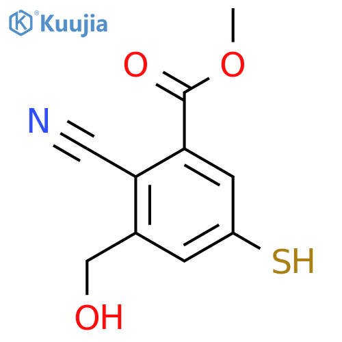Methyl 2-cyano-3-hydroxymethyl-5-mercaptobenzoate structure