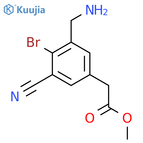 Methyl 3-aminomethyl-4-bromo-5-cyanophenylacetate structure