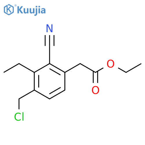 Ethyl 4-chloromethyl-2-cyano-3-ethylphenylacetate structure