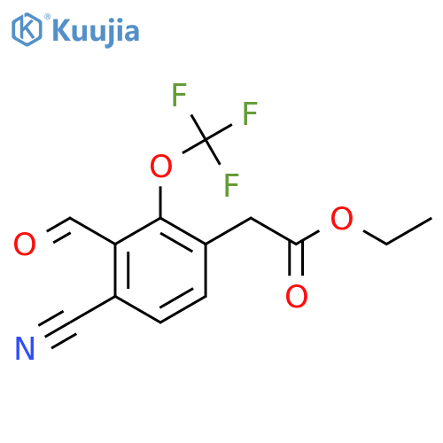 Ethyl 4-cyano-3-formyl-2-(trifluoromethoxy)phenylacetate structure