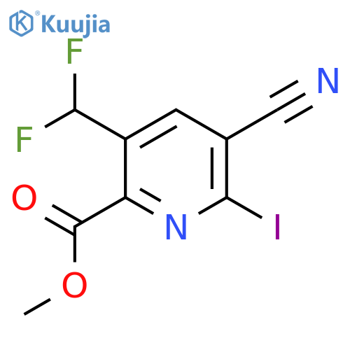 Methyl 3-cyano-5-(difluoromethyl)-2-iodopyridine-6-carboxylate structure