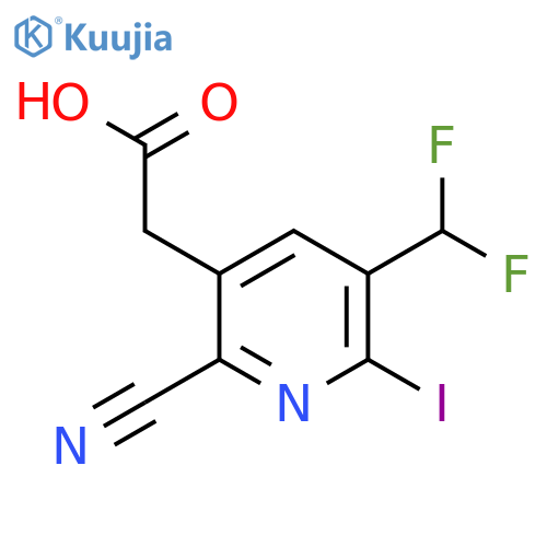 2-Cyano-5-(difluoromethyl)-6-iodopyridine-3-acetic acid structure
